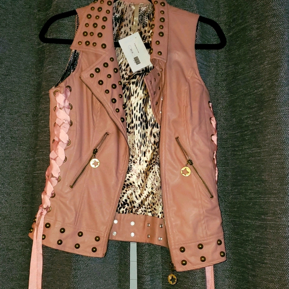 Women's faux leather vest